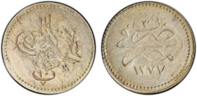 EGYPT: Abdul Aziz, 1861-1876, AR 10 para, Misr, AH1277 year 3, KM-243, a better date for this type, an above-average strike with choice luster, PCGS g...