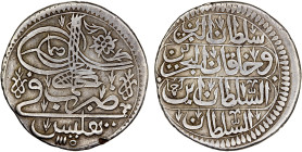 GEORGIA (OTTOMAN OCCUPATION): Ahmad III, 1723-1730, AR abbasi (5.11g), Tiflis, AH1115, A-2708, Bennett-744, nice strike, fully legible! About VF. Tifl...