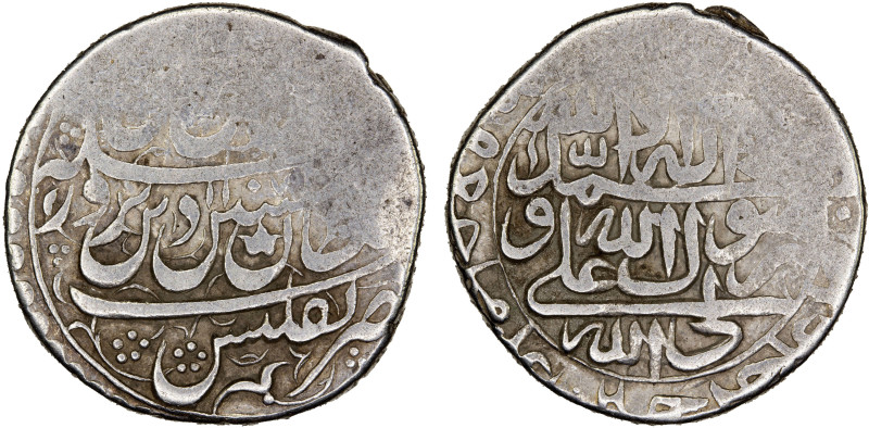 SAFAVID: Sultan Husayn, 1694-1722, AR abbasi (7.29g), Tiflis, AH1107, A-2670, Be...