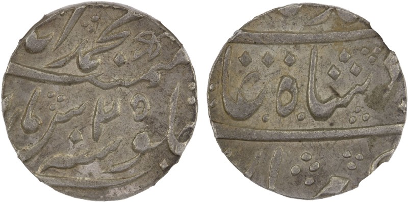 AWADH: AR rupee, Muhammadabad Banaras, year 25, KM-, Kapoor & Master-2.34, in th...