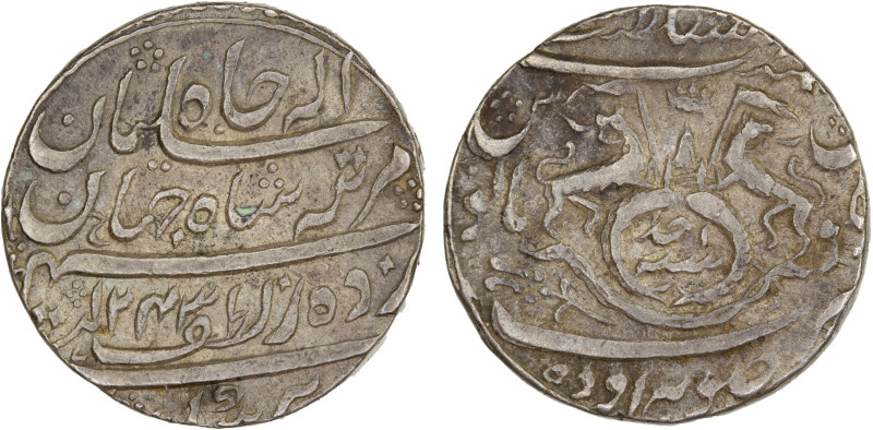 AWADH: Nasir ud-Din Haidar, 1827-1837, AR rupee (11.08g), Lucknow, AH1243 year o...