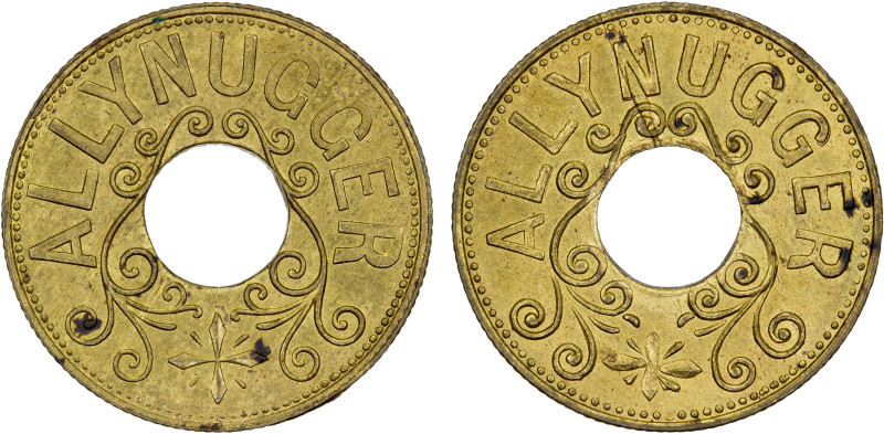 BRITISH INDIA: brass tea token (3.62g), ND (1900-1903), Prid-2, Allynugger Garde...