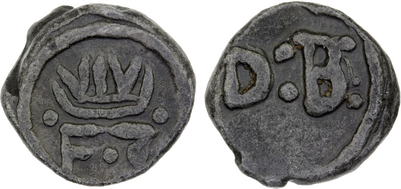 DANISH INDIA: TRANQUEBAR: Frederik III, 1648-1670, lead kas (3.37g), ND, KM-53, ...