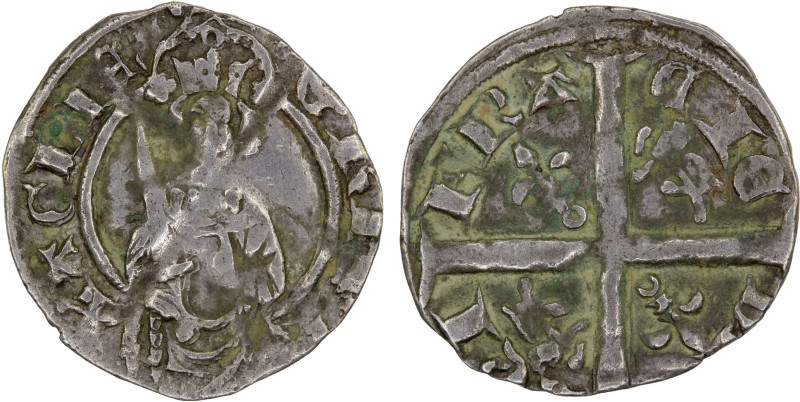 ANGLO-GALLIC: Aquitaine: Richard II, 1377-1399, AR hardi (1.15g), Elias-228, hal...