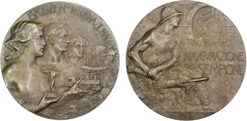 ITALY: AR medal (40.09g), 1906, 45mm silver medal for the International Exhibiti...