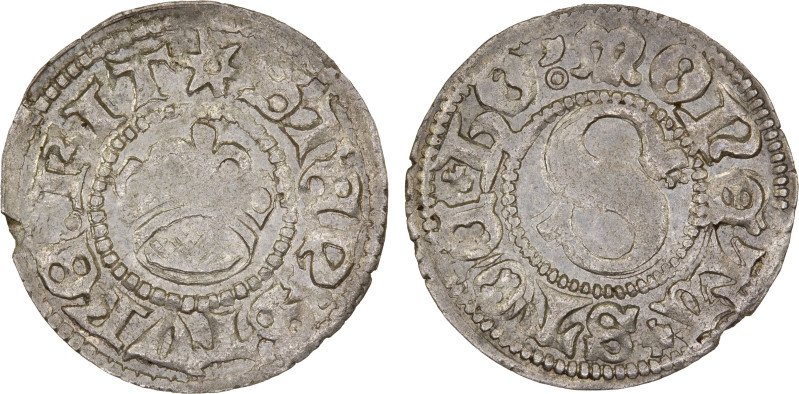 SWEDEN: Sten Sture the Younger, 1512-1520, AR 1/2 örtug (0.76g), Stockholm, SMB-...