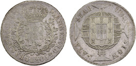 BRAZIL: João VI, 1816-1822, AR 960 reis, 1820-R, KM-326.1, lightly cleaned, struck over a Spanish Colonial Peru 8 reales dated 1817, XF, ex Dr. Robert...