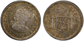 PERU: Carlos III, 1759-1788, AR 1/2 real, Lima, 1776-L, KM-746, Calico-132, assayer LM, popular date of U.S. Independence, PCGS graded AU58.

Estima...