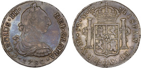 PERU: Carlos III, 1759-1788, AR 8 reales, 1780, KM-78, assayer MI, Lima Mint, lovely original toning, VF-XF.

Estimate: USD 125 - 175