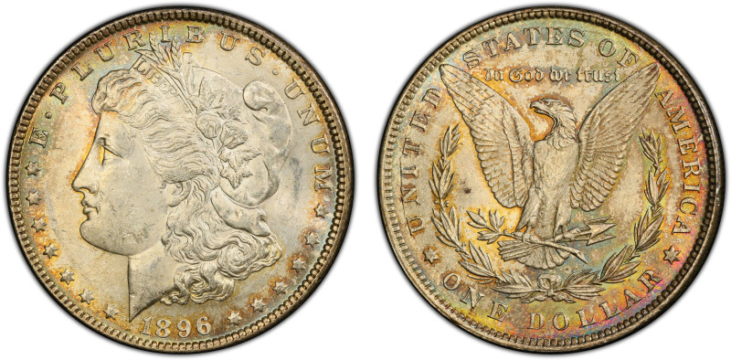 UNITED STATES: AR dollar, 1896, KM-110, Morgan type, an attractive mint-state ex...