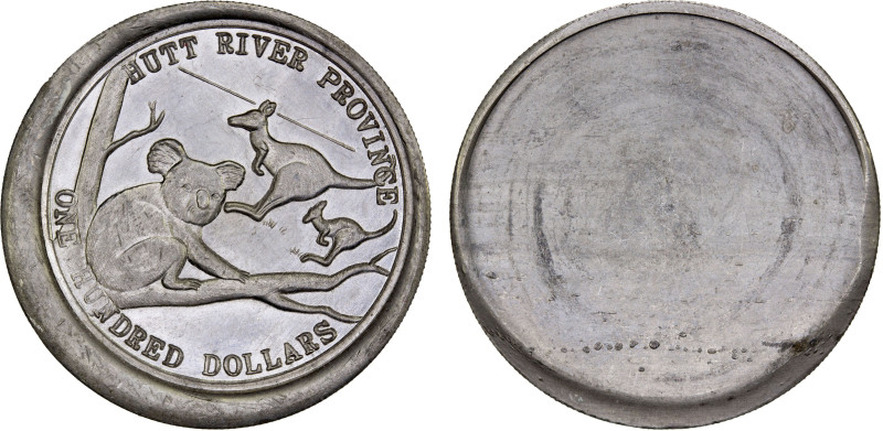 AUSTRALIA: HUTT RIVER PROVINCE: Principality, 100 dollars (19.71g), ND (ca. 1988...