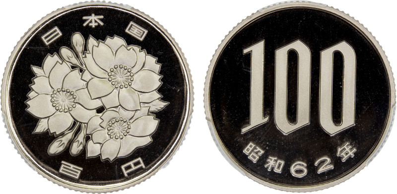 JAPAN: Showa, 1926-1989, 100 yen, year 62 (1987), Y-82, JNDA-02-4, Y# 82, JNDA# ...