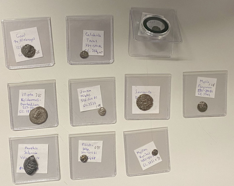 ANCIENT GREECE: LOT of 10 silver coins, from various locations, including Gaul (...