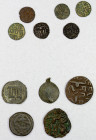 CEYLON (MEDIEVAL): LOT of 11 copper coins, including the scarce 1/8 kahavanu of Parakrama Bahu I (1153-1186) (6 pcs, average VF or better); and 5 unat...