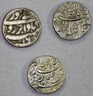 MUGHAL: Jahangir, 1605-1628, LOT of 3 silver rupees, mint of Lahore; including type KM-168.5, AH1034 year 20, citing Nur Jahan, chief consort of Emper...