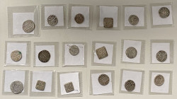 MUGHAL: LOT of 18 silver rupees, including Akbar (5 pcs, including one later imitation of square type of Urdu Zafar Qarin), Shah Jahan I (2), Aurangze...