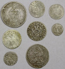 AUSTRIA: LOT of 8 coins, including Hall 3 kreuzer 1660, Prague 6 kreuzer 1733, Salzburg 15 kreuzer 1688, 2 kreuzer 1701, 2 kreuzer 1717, 1/2 kreuzer 1...