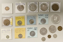 EUROPE: LOT of 19 coins, including Latvia (1 pc), Netherlands (2), Portugal (9), Romania (3), Russian Empire (3), and Russian Federation (1); generall...