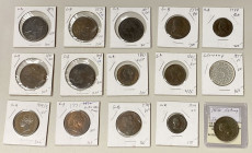 EUROPE: LOT of 15 coins, including Germany/Federal Republic (1 pc); and Great Britain: farthings (3), halfpennies (6), and pennies (5); average circul...