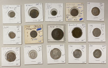 EUROPE: LOT of 15 coins, including Great Britain (5 pcs), Greece (1), Ireland (2), Isle of Man (1), Italian States/Milan (1), Papal States (1), and Ve...