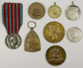 EUROPE: LOT of 8 medals (bronze unless noted) France: Comice Agricole de Villeurbanne, undated, circa 1900 (32.50g); Belgium: World War I medal by Van...