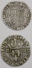 FRANCE: LOT of 2 coins, including a 1/4 ecu 1586-T Nantes Mint and 1/4 ecu 1607 of Navarre; retail value $300, lot of 2 pieces, F-VF, ex Dr. Robert A....