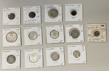 GERMANY: LOT of 13 coins, including German States/Brandenburg-Franken (1 pc), Quedlinburg (1), Schleswig-Holstein-Gottorp (1), Teschen (1), Wied-Runke...