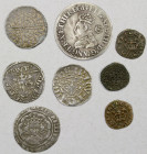 ENGLAND: LOT of 8 coins, including a 6 pence of Elizabeth I (1567), an Irish penny of Edward I (1279-1284), 2 silver pennies of Henry III (1216-72), a...