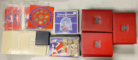 GREAT BRITAIN: LOT of 45 singles and sets, including singles: 1997 pound BU (1), 1999 2 pounds Rugby BU (1), 1997 5 pounds Diana AR proof (1), and 200...