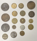 GREAT BRITAIN: LOT of 18 tokens, including 4 penny tokens of Australian merchants from the 1850s, a model penny token of Victoria, and an assortment o...