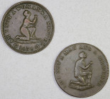 GREAT BRITAIN: LOT of 2 AE tokens, scarce and popular tokens, AM I NOT A BROTHER / SISTER; retail value $600, lot of 2 pieces, ex Dr. Robert A. Rosenf...