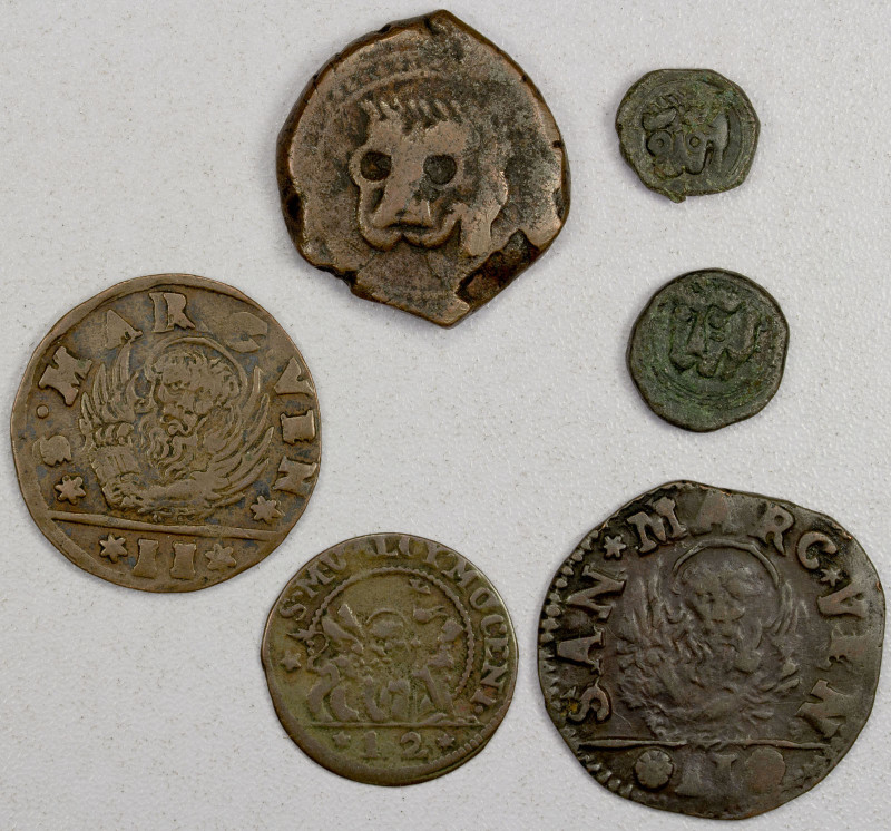 ITALIAN STATES: LOT of 6 AE coins, including 2 small and 1 large follaro of Will...