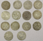 LITHUANIA: LOT of 14 coins, including 1/2 groschen coins, 13 of Sigismund II (1545-1572) and one of Sigismund I, all in nice grades with original toni...