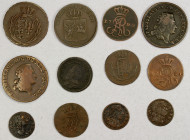 POLAND: LOT of 12 pieces, including coppers from 1660 to the 1831 November Uprising; retail value $450, lot of 12 pieces, ex Dr. Robert A. Rosenfeld C...