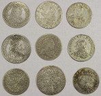 POLAND: LOT of 9 pieces, including 6-groschen, dated from 1596 to 1683; retail value $400, lot of 9 pieces, ex Dr. Robert A. Rosenfeld Collection.

...