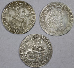 POLAND: LOT of 3 pieces, including 1 of Danzig (1623) (3 ort = 18 groschen = 1/4 thaler), a scarce example from 1659, and one from 1624; retail value ...