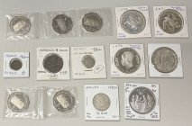 AFRICA: LOT of 14 coins, including Ethiopia (2 pcs), Mauritius (1, including ND [1822] 25 sous), Morocco (3), Seychelles (1), Sudan (1), and Tanzania ...