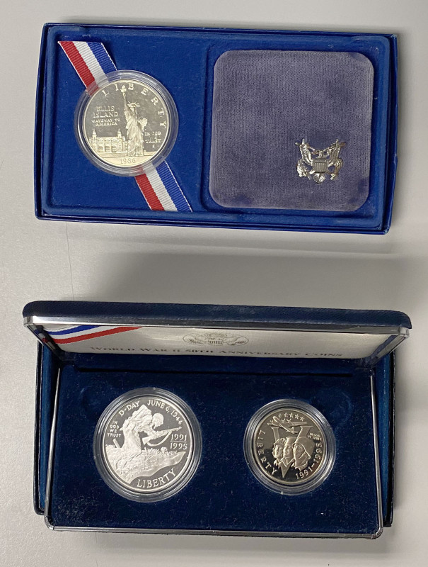 UNITED STATES: LOT of 2 sets of proof items, including (1) 1986 Statue of Libert...