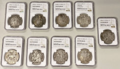 CHINESE CHOPMARKS: FRENCH INDOCHINA: LOT of 9 coins, group of silver piastres with Chinese merchant chopmarks, 1896-A (5), 1897-A (1), 1898-A (1), 189...