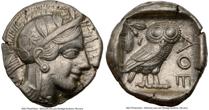ATTICA. Athens. Ca. 440-404 BC. AR tetradrachm (25mm, 17.12 gm, 1h). NGC Choice ...