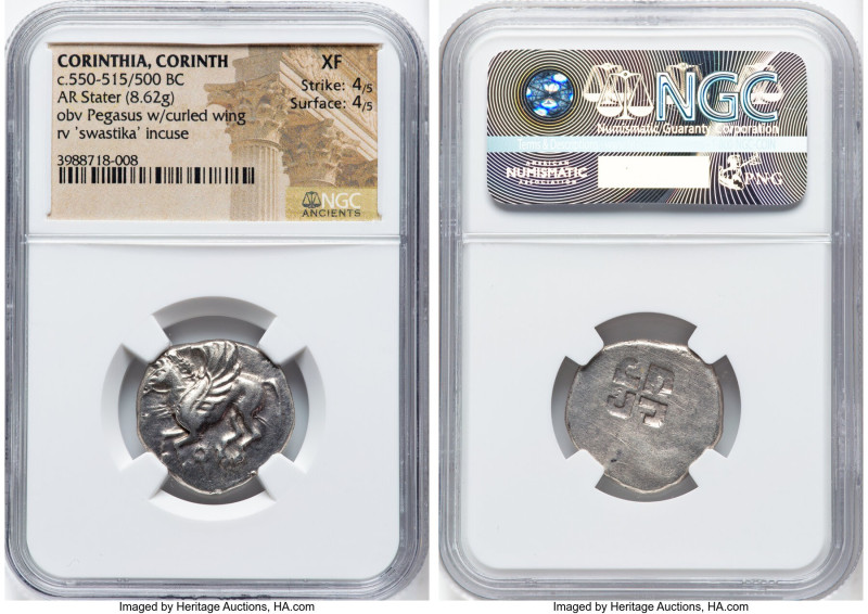 CORINTHIA. Corinth. Ca. 550-515/500 BC. AR stater (22mm, 8.62 gm). NGC XF 4/5 - ...