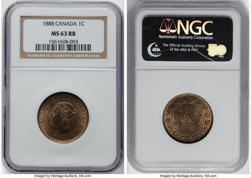 Victoria Cent 1888 MS63 Red and Brown NGC, London mint, KM7. HID09801242017 © 20...