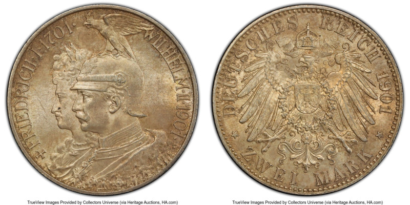 Pair of Certified Assorted 2 Mark Issues PCGS, 1) Prussia. Wilhelm II 2 Mark 190...