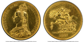 Victoria gold 5 Pounds 1887 UNC Details (Harshly Cleaned) PCGS, KM769, S-3864. Crowned and veiled bust (Jubilee Head). HID09801242017 © 2024 Heritage ...