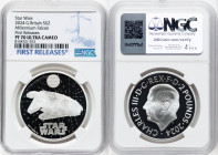 Charles III silver Proof "Millennium Falcon" 2 Pounds (1 oz) 2024 PR70 Ultra Cameo NGC, Mintage: 3,010. Star Wars series. First Releases. HID098012420...