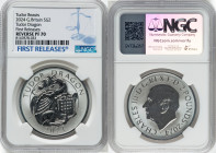 Charles III Pair of Certified silver Proof "Tudor Beasts - Tudor Dragon" 2 Pounds 2024 NGC, 1) 2 Pounds Reverse PR70. Mintage: 500. Royal Tudor Beasts...