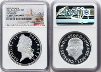 Charles III silver Proof "King George II" 5 Pounds (2 oz) 2023 PR69 Ultra Cameo NGC, Mintage: 606. British Monarchs series. First Releases. HID0980124...