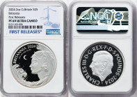 Charles III silver Proof "Britannia" 5 Pounds (2 oz) 2024 PR69 Ultra Cameo NGC, Mintage: 1,256. First Releases. HID09801242017 © 2024 Heritage Auction...