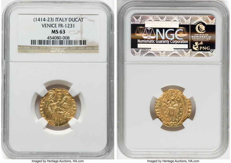 Venice. Tomaso Mocenigo Mocenigo gold Ducat ND (1414-1423) MS63 NGC, Fr-1231. TO...