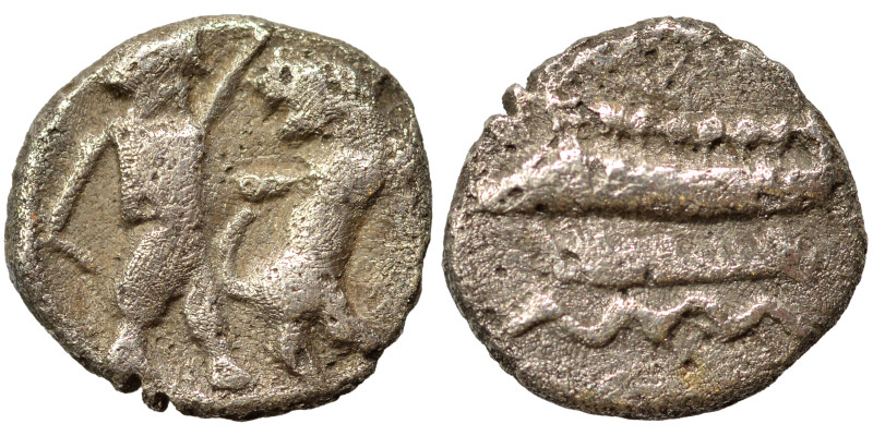 PHOENICIA. Sidon. Ba'alšillem II, circa 401-366 BC. 1/16 Shekel (silver, 0.52 g,...